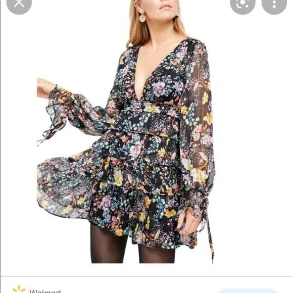 Free people xs long sleeve ruffle floral dress Free people xs long sleeve ruffle floral dress